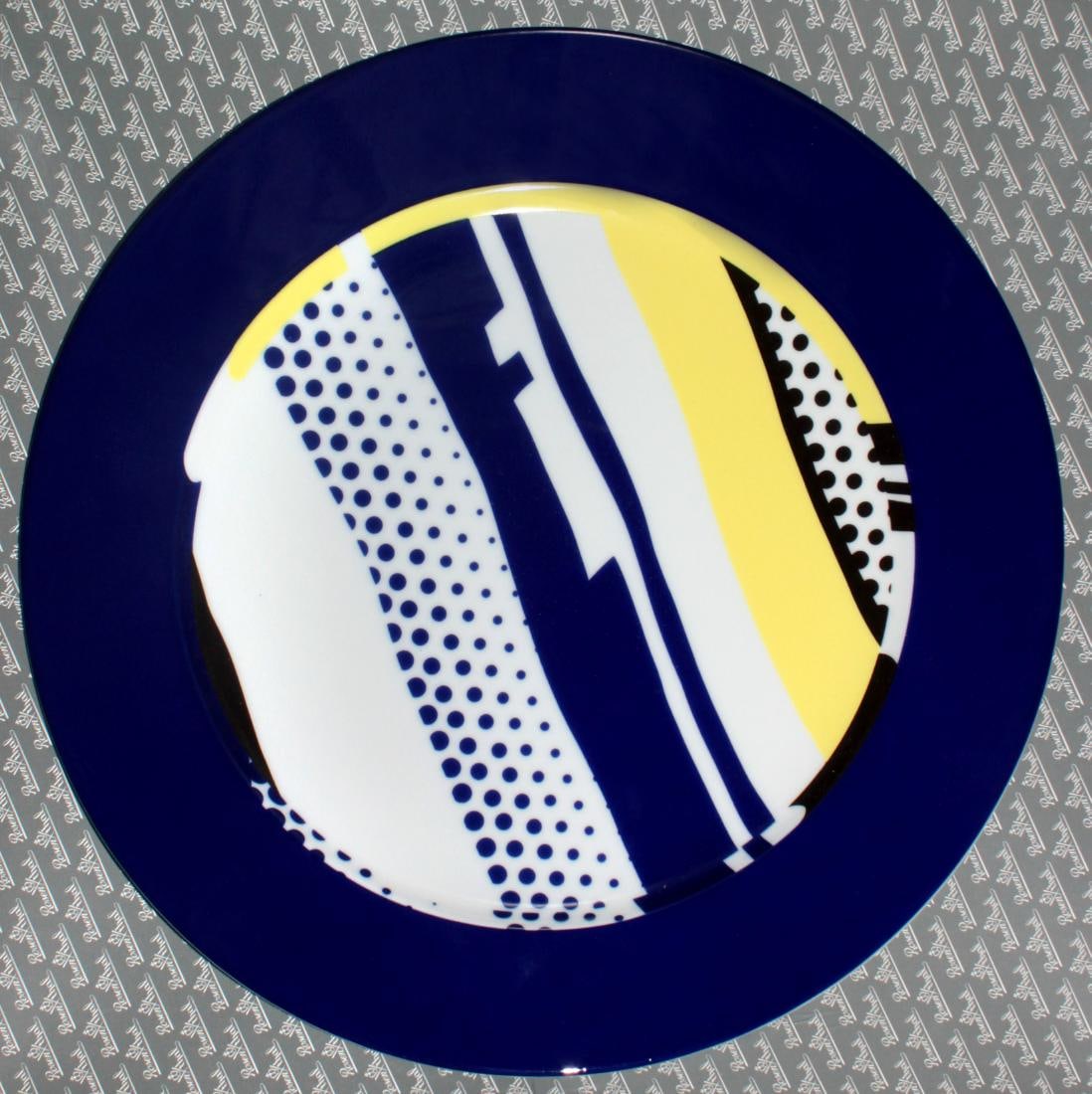 Roy Lichtenstein - Porcelain Plate: Artist: Roy Lichtenstein Title: Porcelain Plate Year: 1990 Dimensions: 12 1/4 x 12 1/4 in. Edition: From the rare limited edition of 3000 Publisher: Rosenthal, Germany Medium: Porcelain plate with