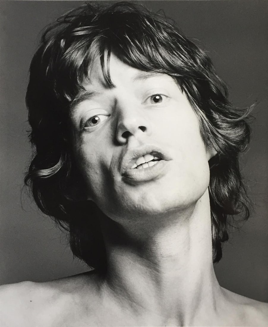 Francesco Scavullo - Mick Jagger (1973): Artist: Francesco Scavullo Title: Mick Jagger (1973) Year: 2004 Dimensions: 20in. by 24in. Edition: From the Rare Limited Edition Suite: Volume I Song Medium: Silver Gelatin Print Condition: