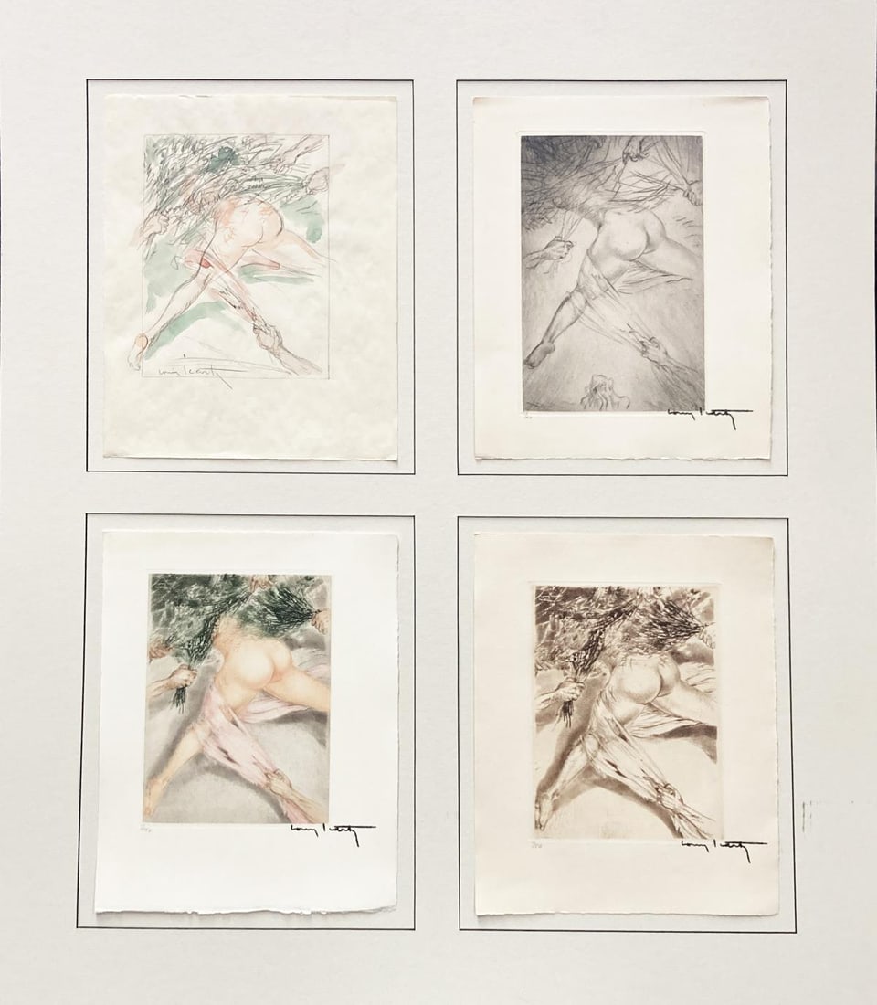 Louis Icart - Nude Bottom: Artist: Louis Icart Title: Untitled from "Les Amours de Psyche de Cupidon" Year: 1949 Dimensions: 29.5in. by 35.5in. Edition: Numbered from the rare limited edition of 50 Publisher: Editions de la
