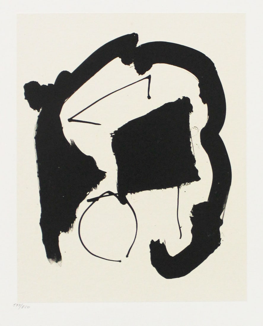 Robert Motherwell - Untitled 2: Artist: Robert Motherwell Title: Untitled 2 Year: 1988 Dimensions: 21in. by 16in. Edition: From the Rare Limited Edition of 750 Publisher: The Limited Editions Club New York Suite: The Octavio Paz