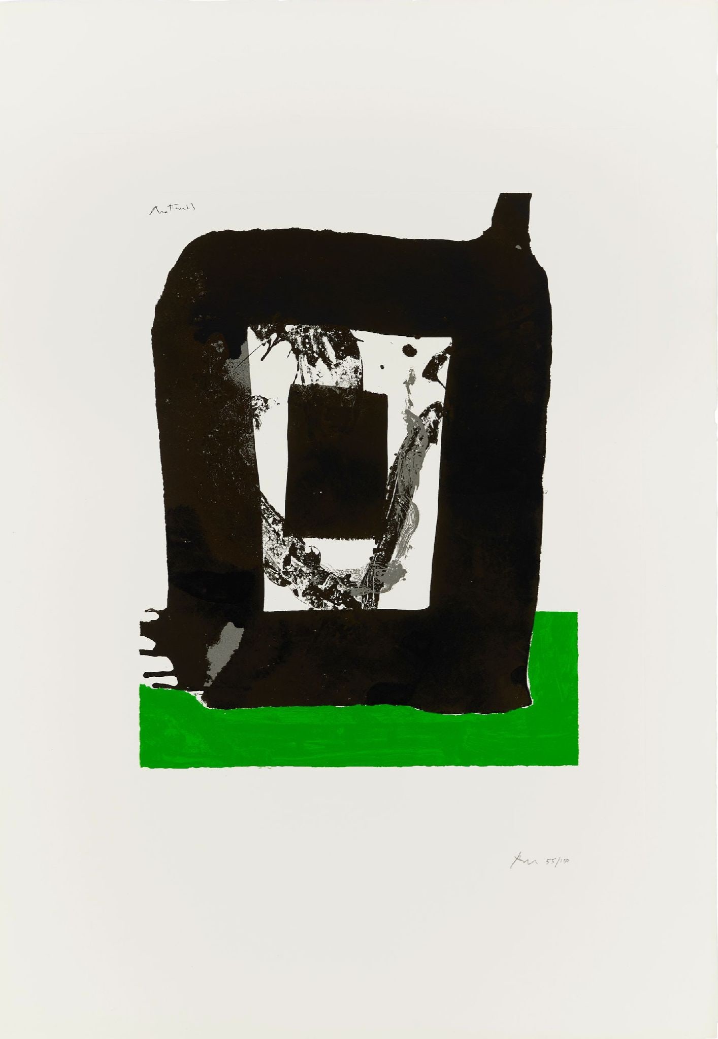 Robert Motherwell - Untitled (from The Basque Suite): Artist: Robert Motherwell Title: Untitled (from The Basque Suite) Year: 1970-71 Dimensions: 41 x 28 1/4 in. Edition: 55 from the limited edition of 150 Publisher: Marlborough Graphics, Inc., New York