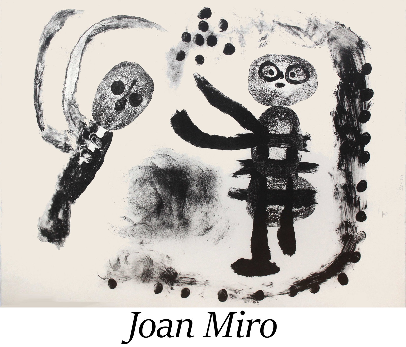 Joan Miro - Petite Fille au Bois: Artist: Joan Miro Title: Petite Fille au Bois Year: 1958 Dimensions: 19 3/4 x 26 in. Edition: From outside the edition of 100 Publisher: Maeght Editeur, Paris Medium: Original lithograph on paper