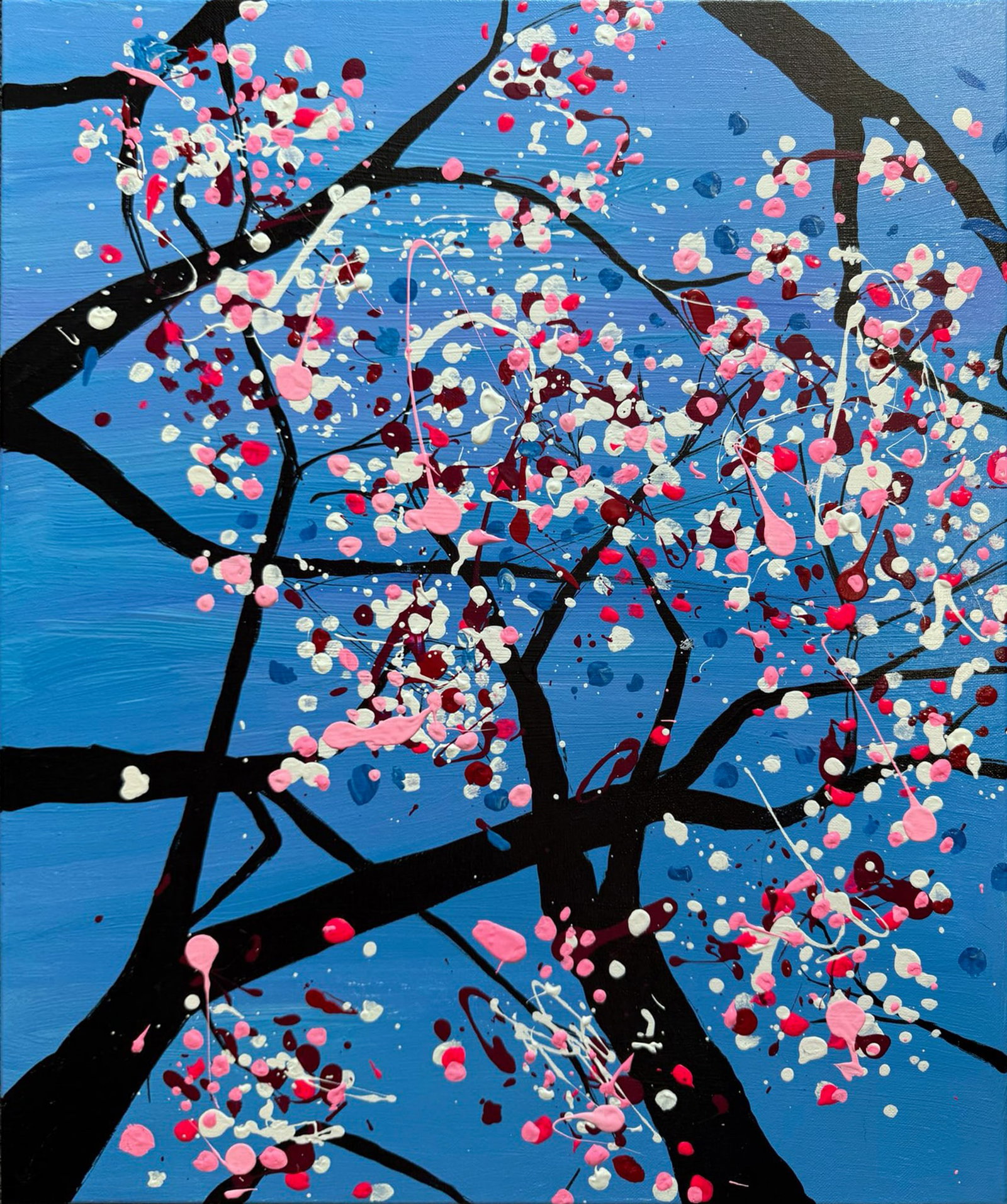 Matthew Steinberg - Cherry Tree: Artist: Matthew Steinberg Title: Cherry Tree Year: 2021 Dimensions: 24 x 20 in. Edition: Hand painted One-of-a-kind work of art Medium: Hand painted acrylic on canvas with gloss finish Condition: