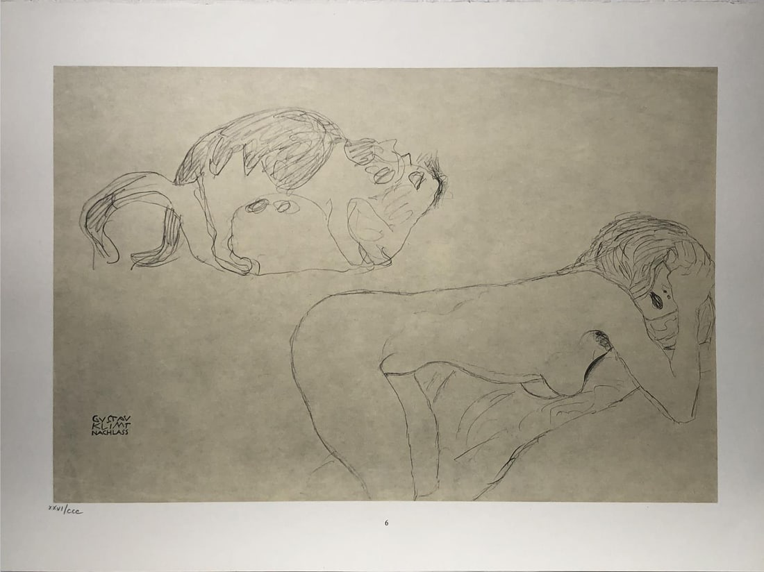 Gustav Klimt (After) - Untitled Study (XXXIV): Artist: Gustav Klimt (After) Title: Untitled Study (XXXIV) Year: 1980 Dimensions: 16in. by 12in. Edition: From the Rare Limited Edition of CCC Publisher: Mazzot