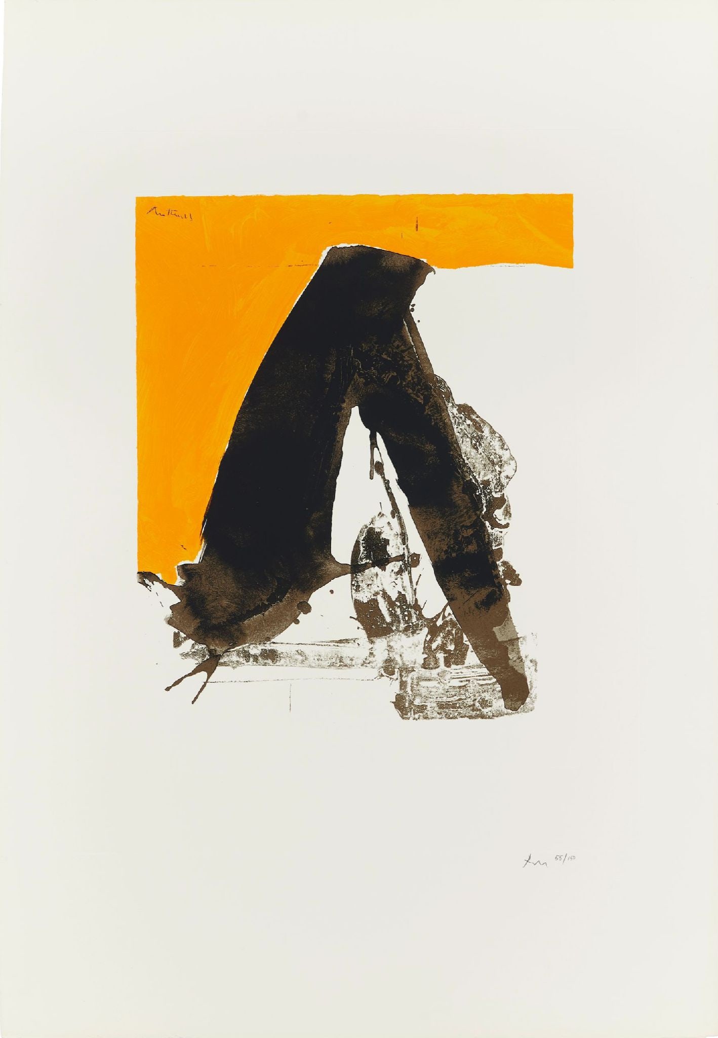 Robert Motherwell - Untitled (from The Basque Suite): Artist: Robert Motherwell Title: Untitled (from The Basque Suite) Year: 1970-71 Dimensions: 41 x 28 1/4 in. Edition: 55 from the limited edition of 150 Publisher: Marlborough Graphics, Inc., New York