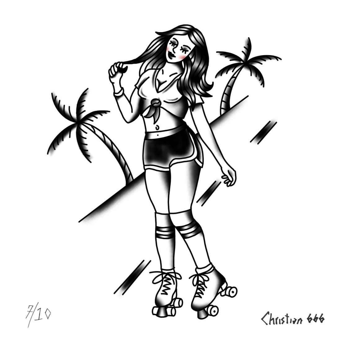 Christian666 - 1973: Artist: Christian666 Title: 1973 Year: 2017 Dimensions: 10in. by 10in. Edition: Numbered From the Rare Limited Edition of 10 Plus Proofs Medium: Original Giclee on Hahnemuhl 308gsm Paper Condition: