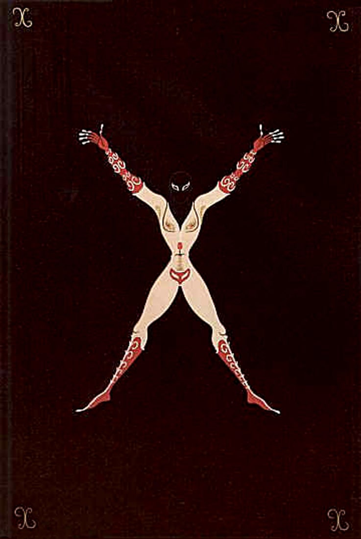Erte - The Letter X: Artist: Erte Title: The Letter X Year: 1976 Dimensions: 25.5in. by 18.75in. Edition: From the rare limited edition Publisher: Atelier Gourdon Atelier Arcay Paris; American Atelier New York Suite: The