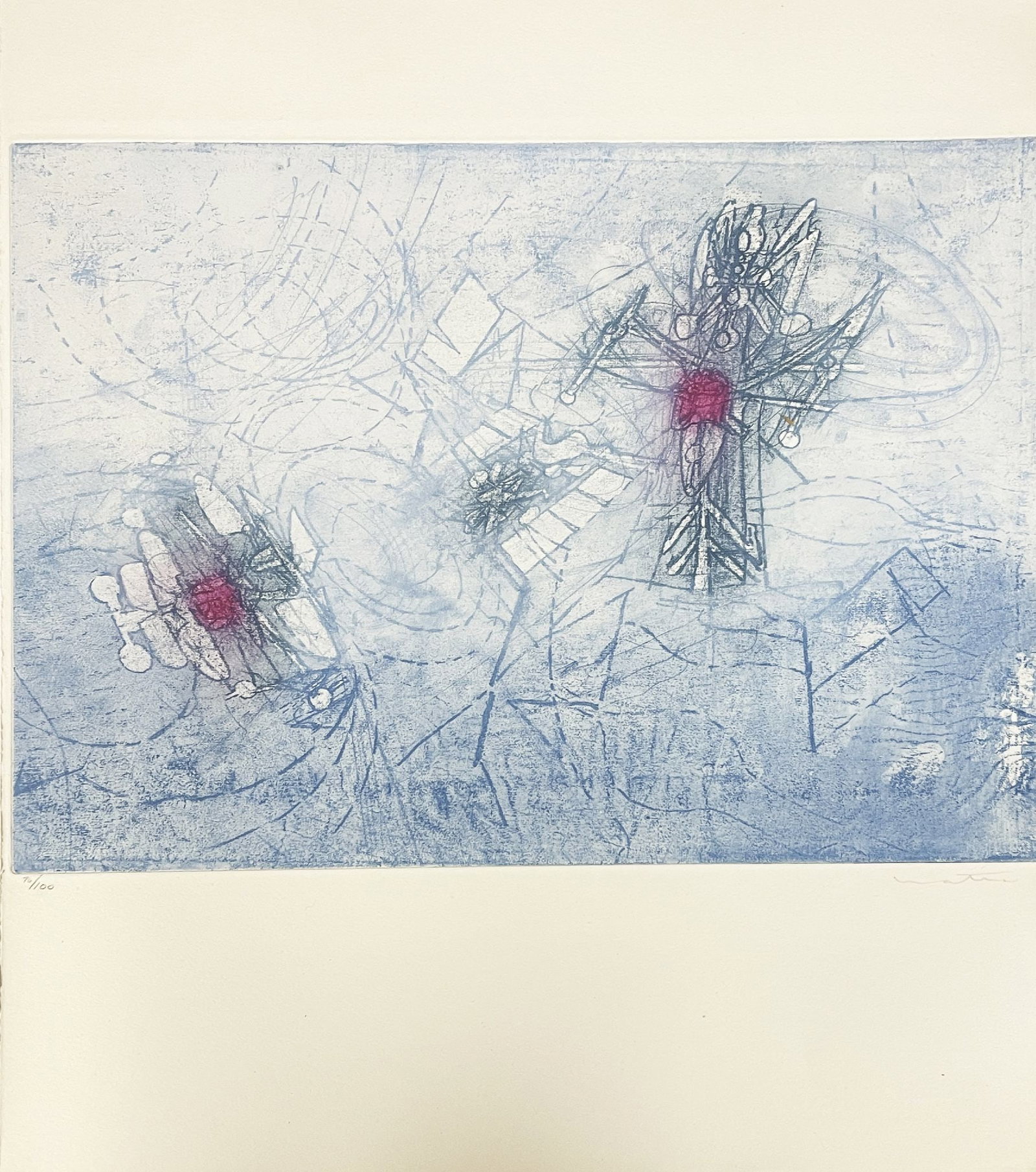 Roberto Matta - Untitled XXI: Artist: Roberto Matta Title: Untitled XXI Year: 1962 Dimensions: 18 x 15 in. Edition: From the rare limited edition of 100 Publisher: Editions Meyer Lausanne Suite: Come Detta Dentro Vo Significando