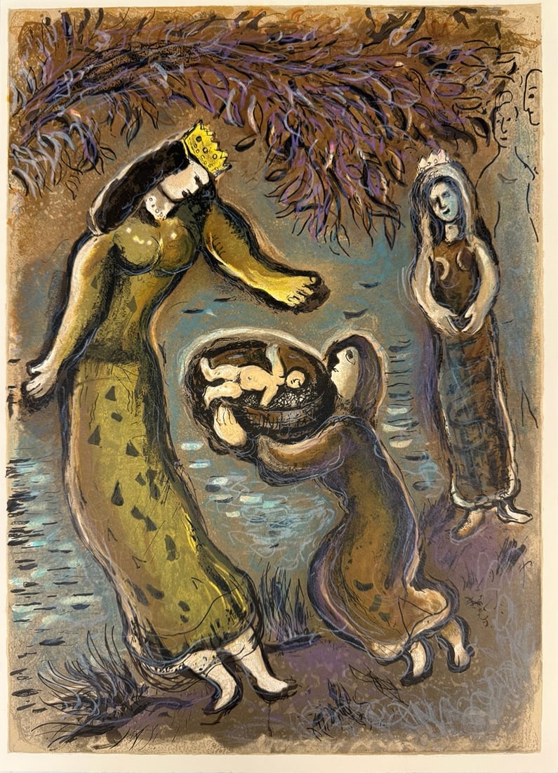 Marc Chagall - Pharoah's Daughter and Moses (from the Story of Exodus) (1 of 1)