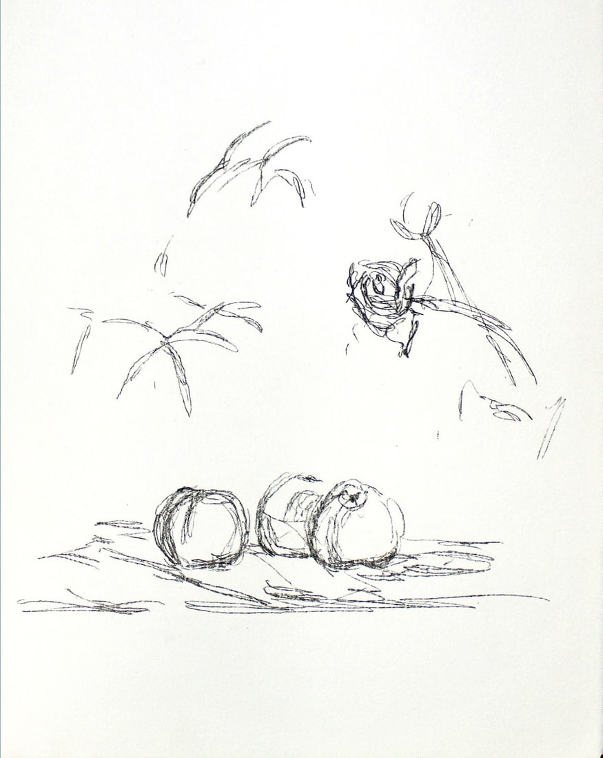 Giacometti - "Fleurs" from Souvenirs de Portraits: Artist:Giacometti Title: "Fleurs" from Souvenirs de Portraits d'Artistes. Jacques Prevert: Le Coeur a l'ouvrage. Year: 1972 Dimensions: 12.75in. by 10in. Edition: From the rare limited edition of 800