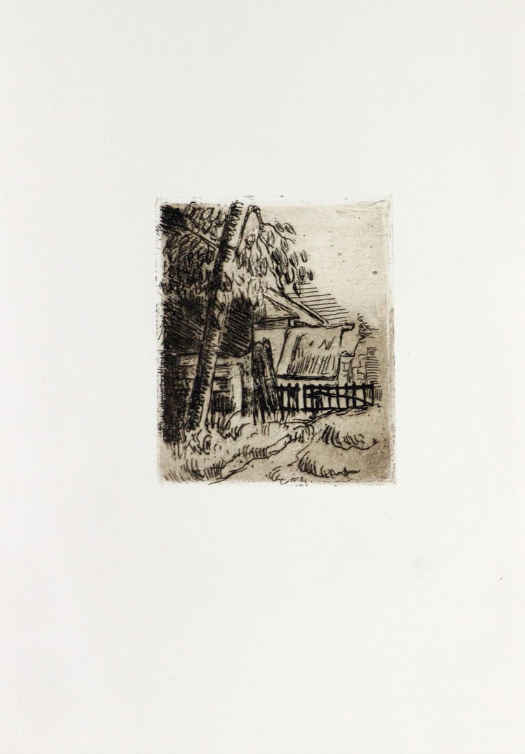 Paul Cezanne - Paysage a Auvers: Artist: Paul Cezanne Title: Paysage a Auvers Year: 1914 Dimensions: 10 7/8in. by 15in. Edition: From the rare limited edition of 600 Publisher: Berheim-Jeune Paris Suite: Cezanne Medium: Original