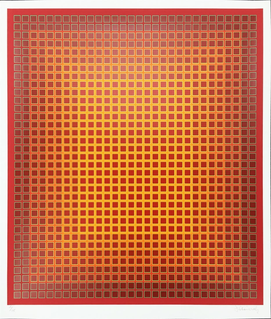Julian Stanczak - Sequential Chroma: Artist: Julian Stanczak Title: Sequential Chroma Year: 1978 Dimensions: 30 1/4in. by 25 3/4in. Edition: From the Rare Limited Edition Publisher: Eugene Schuster London Art Medium: Screenprint in