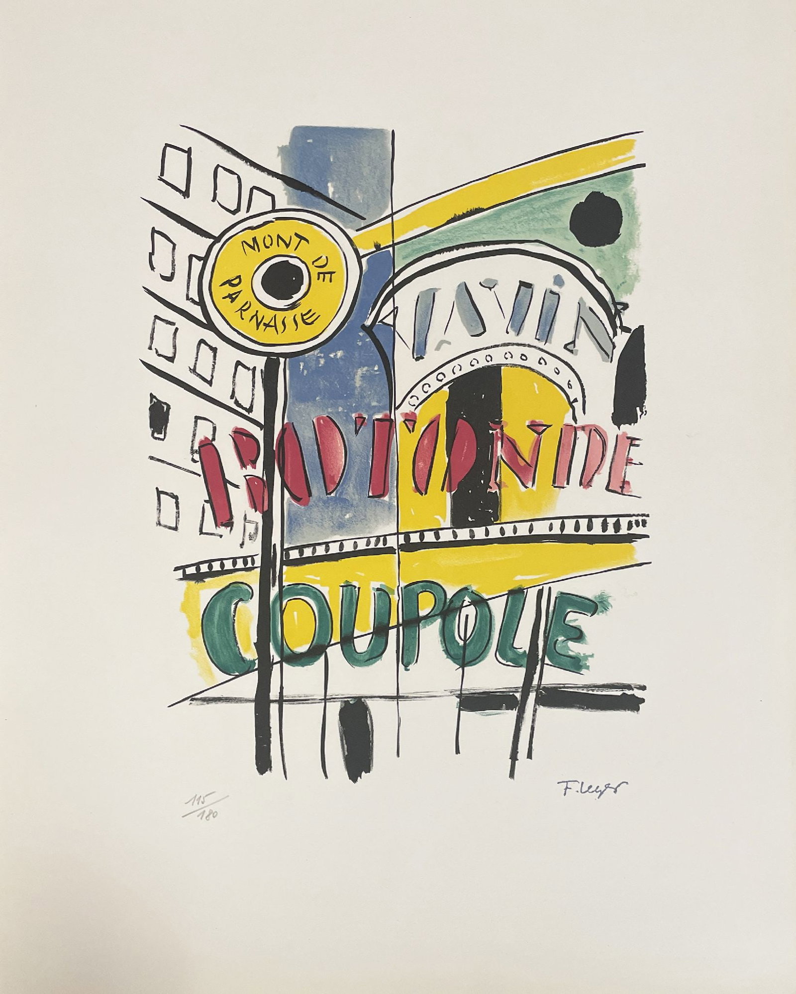 Fernand Leger - Montparnasse: Artist: Fernand Leger Title: Montparnasse Year: 1959 Dimensions: 19 3/4 x 25 3/4 in. Edition: Numbered from the rare limited edition of 180 Publisher: Teriade, Paris Suite: La Ville Medium: Original