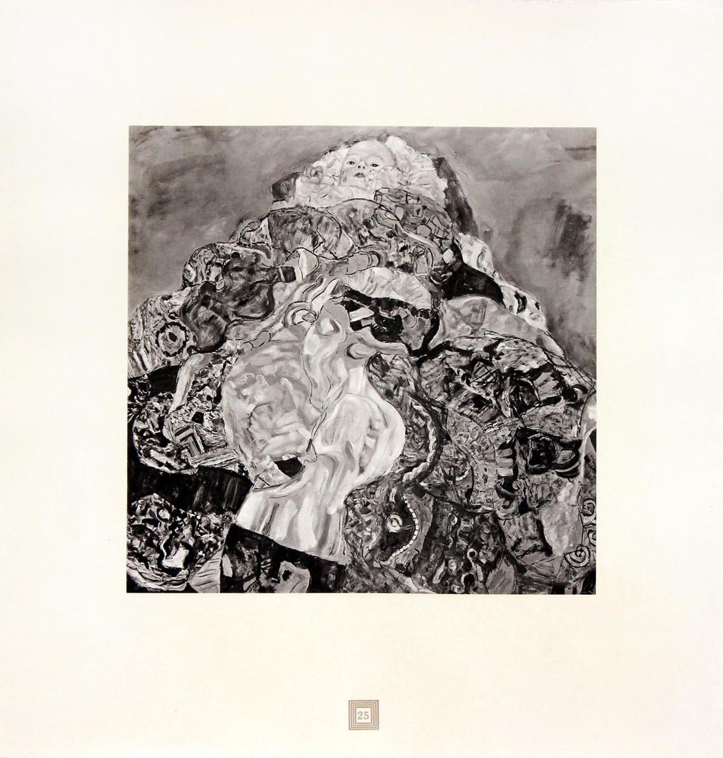 Baby by Gustav Klimt (After) 1931: Artist: Gustav Klimt (After) Title: Baby Year: 1931 Dimensions: 19in. by 18in. Edition: From the rare limited edition of 150 Suite: Aftermath Medium: Original collotype on paper Condition: Mint