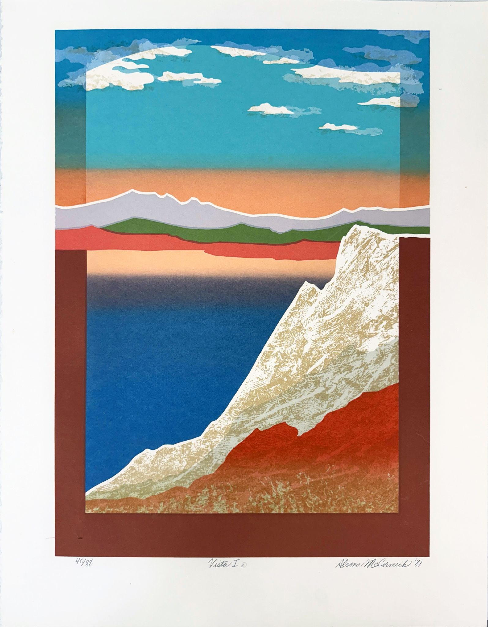 Alvena McCormick - Vista I: Artist: Alvena McCormick Title: Vista I Year: 1981 Dimensions: 22 1/4 x 28 1/2 in. Edition: From the limited edition of 88 Medium: Serigraph on paper