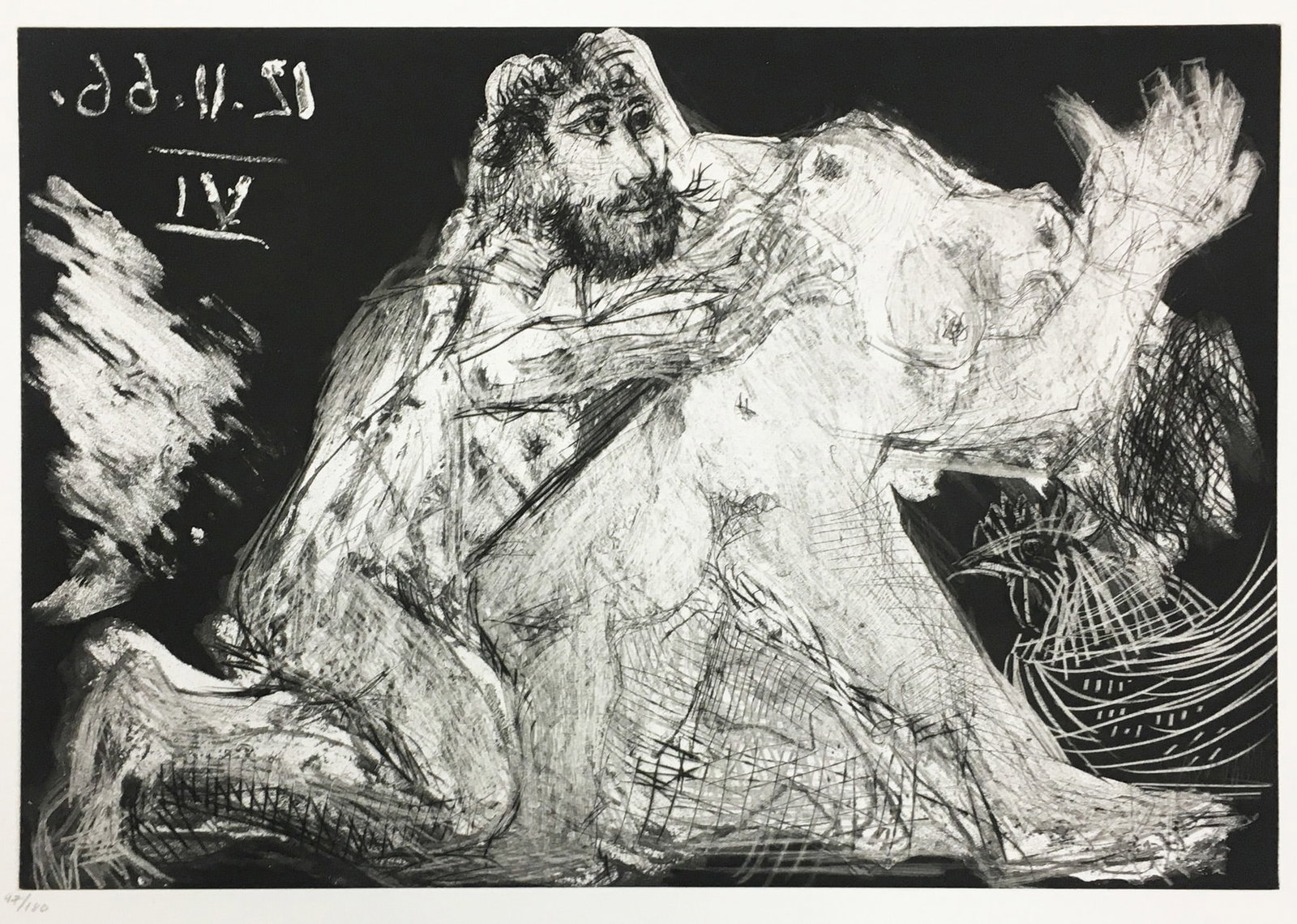Pablo Picasso - Plate XII from Le Cocu Magnifique: Artist: Pablo Picasso Title: Plate XII from Le Cocu Magnifique Year: 1968 Dimensions: 11 x 15 in. Edition: Numbered from the Rare Limited Edition of 180 Publisher:<