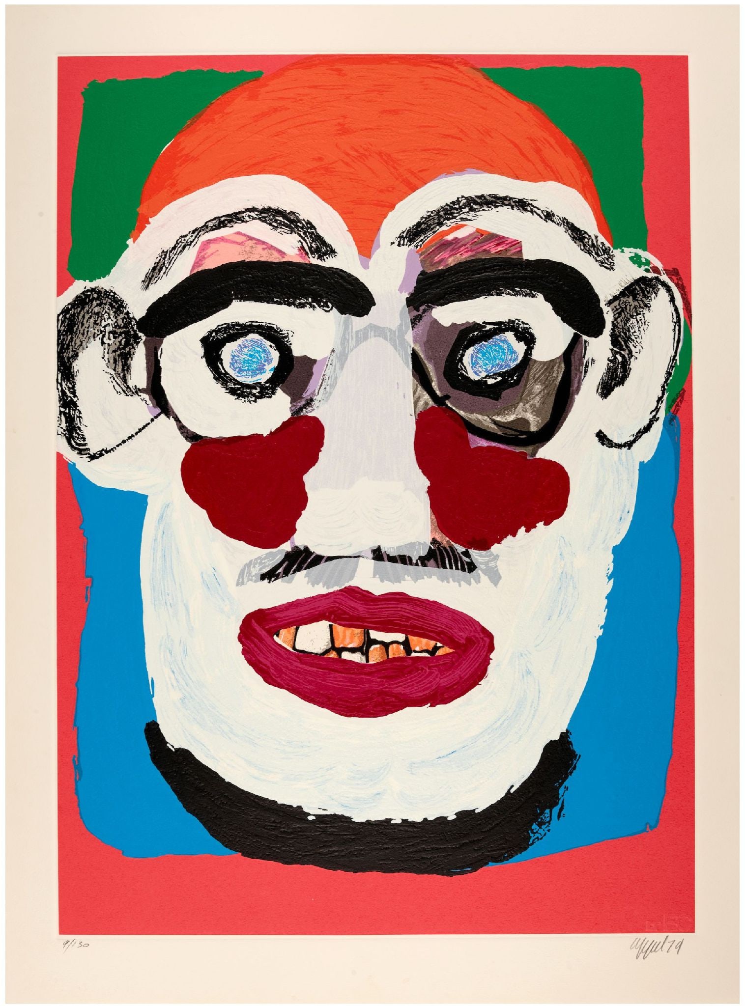 Karel Appel - Face: Artist: Karel Appel Title: Face Year: 1979 Dimensions: 35 x 25 3/4 in. Edition: 9 from the limited edition of 130 Publisher: Editions Canada, London