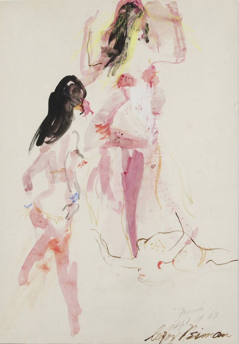 LeRoy Neiman - Morocco (Study of a Belly Dancer): Artist: LeRoy Neiman Title: Morocco (Study of a Belly Dancer) Year: 1963 Dimensions: 24 x 18 in. Edition: Original work of art Medium: Pencil and watercolor on