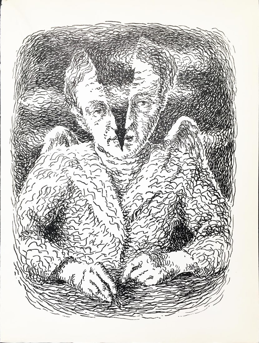Rene Magritte - Untitled (Headache): Artist: Rene Magritte Title: Untitled (Headache) Year: 1948 Dimensions: 10in. by 7 3/8in. Edition: From the Rare Limited Edition Publisher: La Boetie Editions Suite: Les Chants de Maldoror Medium:
