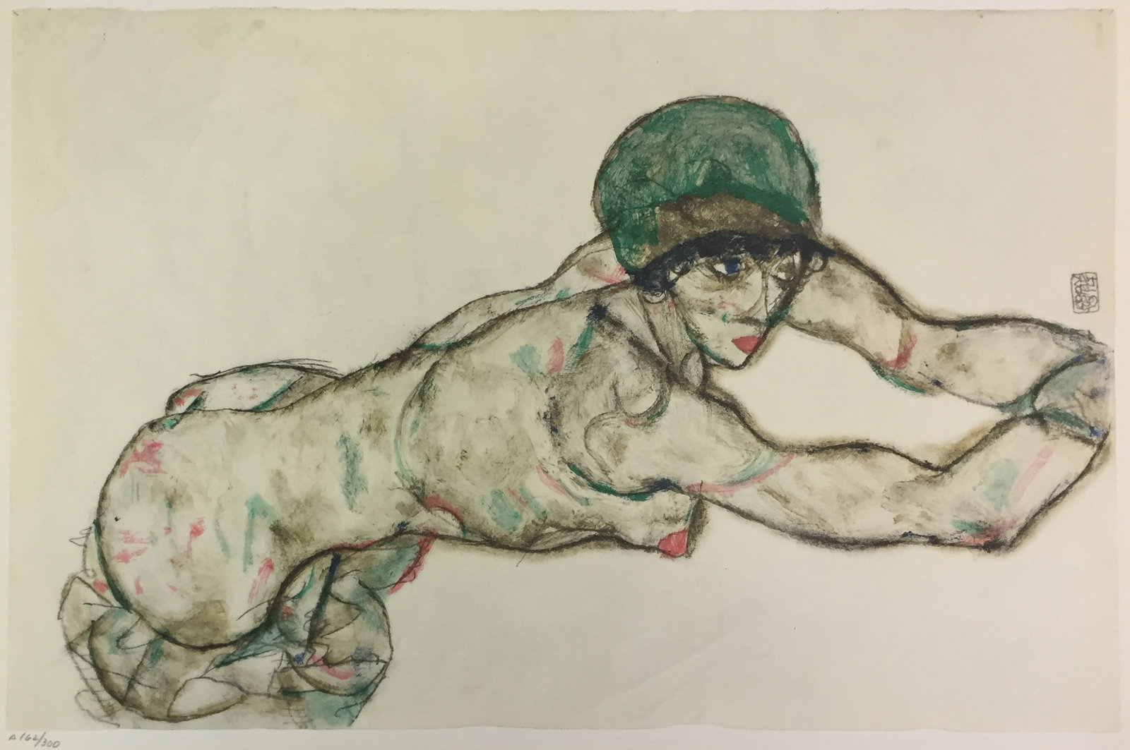 Egon Schiele (After) - Female Nude Facing Right: Artist: Egon Schiele (After) Title: Female Nude Facing Right Year: 1969 Dimensions: 19 3/4 x 14 1/4 in. Edition: From the Rare Limited Edition of 300 Publisher: