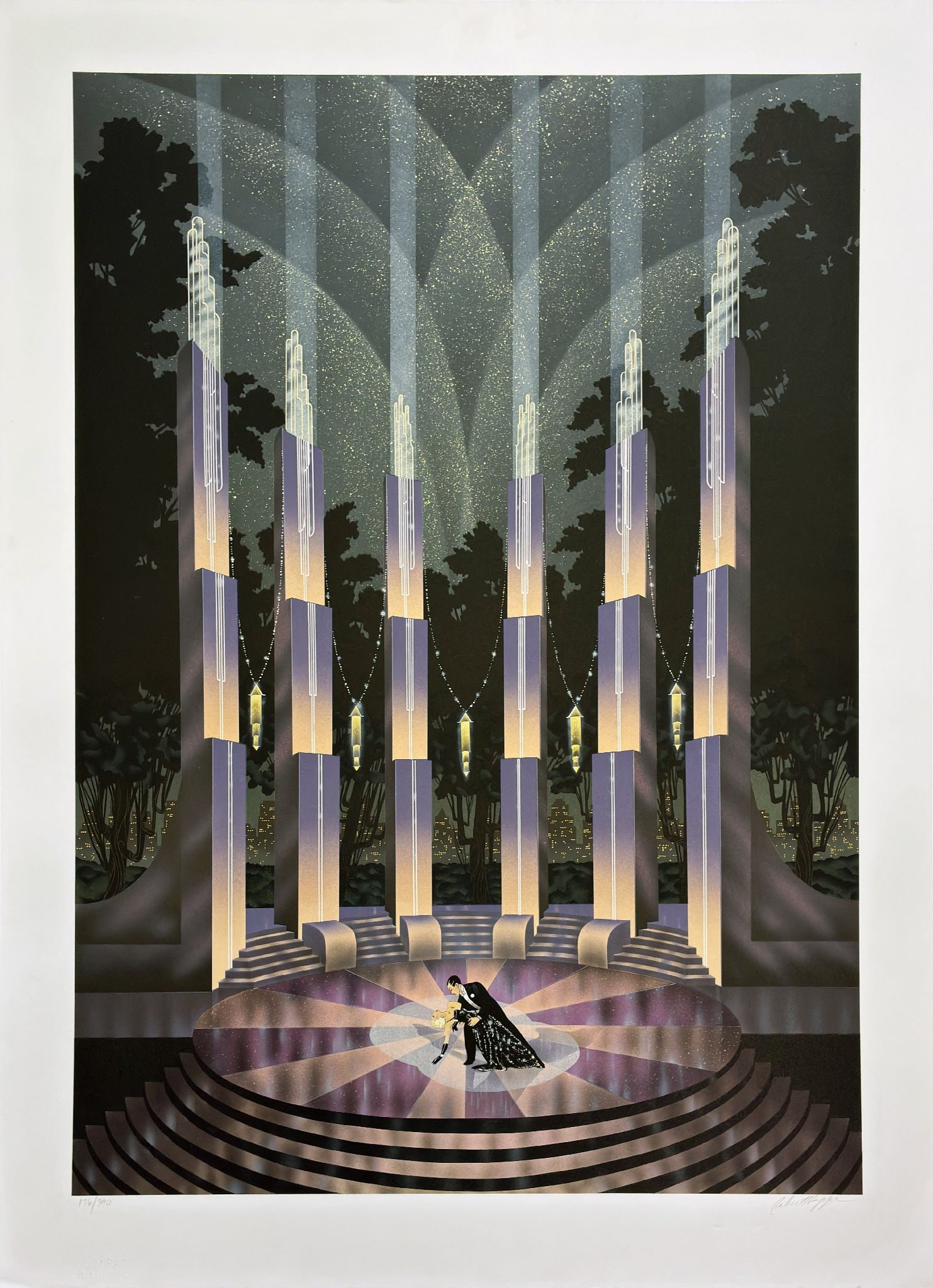 Robert Hoppe - Nocturne: Artist: Robert Hoppe Title: Nocturne Year: 1987 Dimensions: 34 1/2 x 25 in. Edition: From the limited edition of 390 Publisher: Mirage Editions Medium: Lithograph in colors on paper Condition: