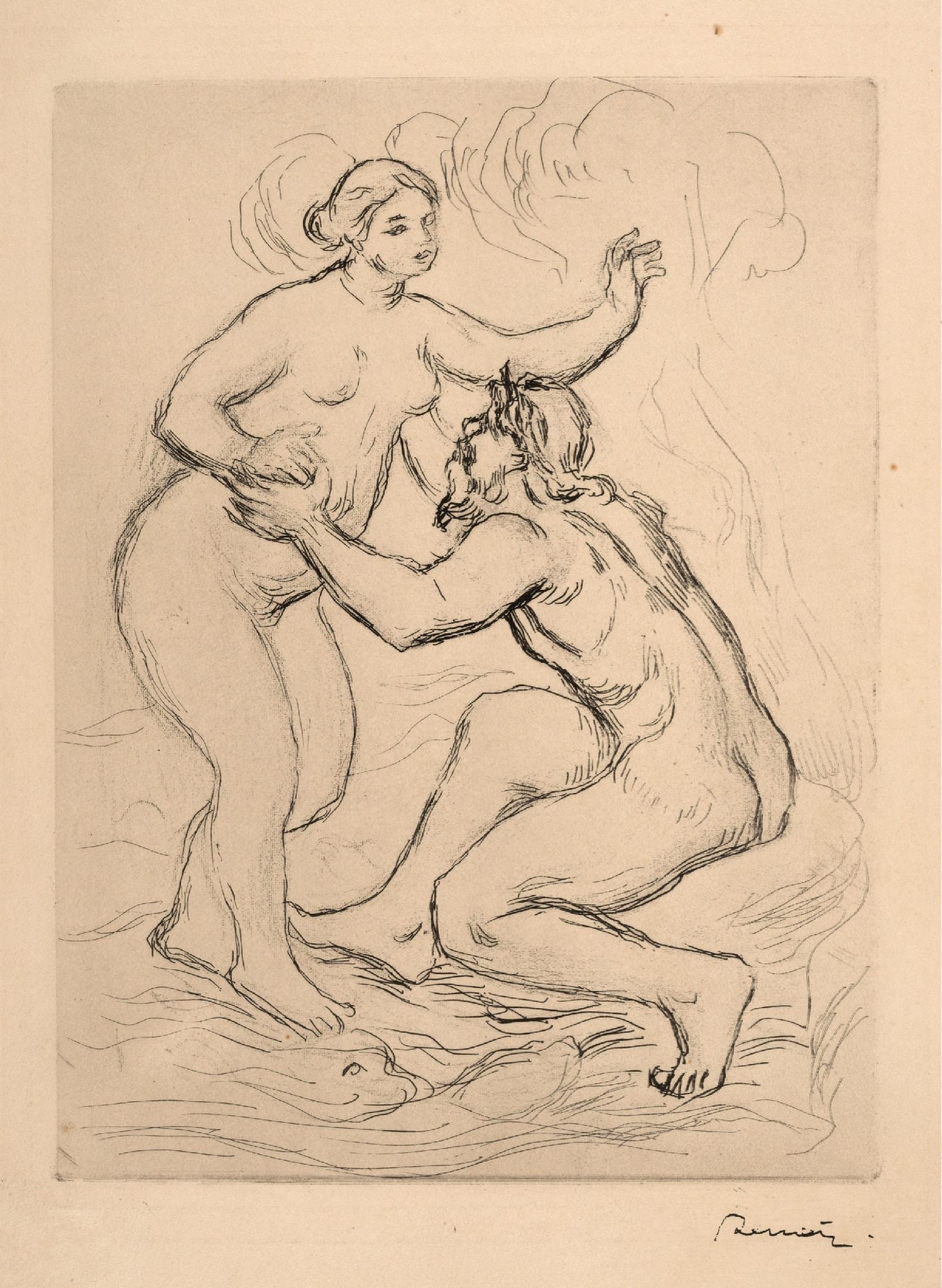 Pierre-Auguste Renoir - Le fleuve Scamandre, 2e Planche: Artist: Pierre-Auguste Renoir Title: Le fleuve Scamandre, 2e Planche Year: c. 1900 Dimensions: 12 5/8 x 9 7/8 in. Edition: from the edition of 1000 to be published in the deluxe edition of Ambroise