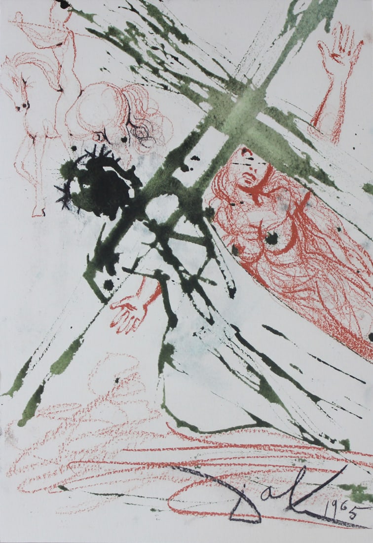 Salvador Dali, from Biblia Sacra: Artist: Salvador Dali Year: 1969 Suite: Biblia Sacra Medium: Lithograph on heavy paper Size: 19 1/2" x 13 3/4" Signature: With printed signature COA provided. Guaranteed authentic. Comes with Letter