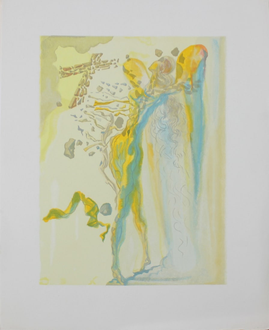 Salvador Dali, from Divine Comedy: Artist: Salvador Dali Year: 1963 Suite: Divine Comedy Year: 1963 Medium: Color woodblock engraving on BFK Rives paper Edition: From the rare limited edition Size: 10 1/4" x 13" COA p