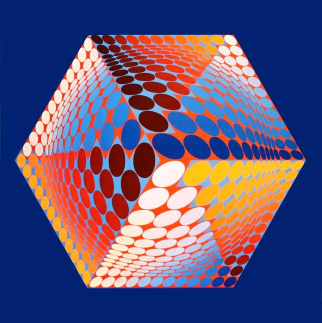Victor Vasarely - Tupa-3: Artist: Victor Vasarely Title: Tupa-3 Year: 1974 Dimensions: 16 1/8in. by 16 1/8in. Edition: From the Rare Limited Edition Publisher: Editions du Griffon Neuchatel Suite: Progressions 3 Medium: