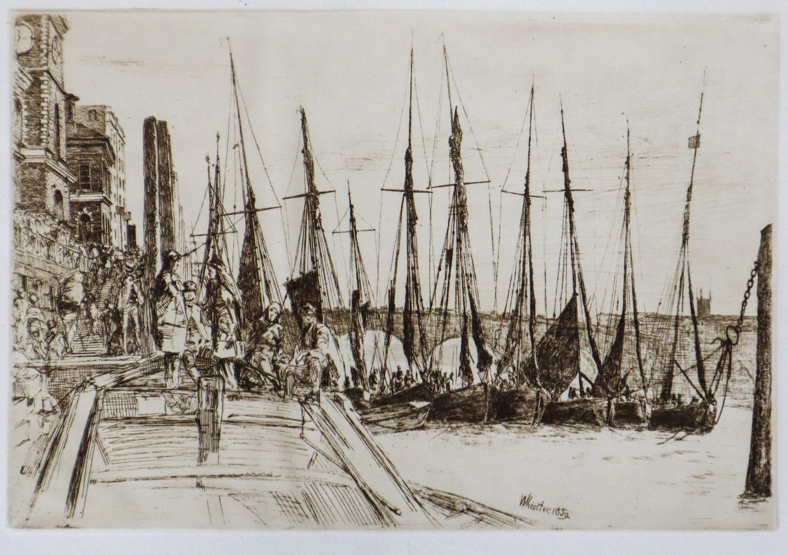 James McNeill Whistler (After) - Billingsgate: Artist: James McNeill Whistler (After) Title: Billingsgate Year: 1880 Dimensions: 4 3/4 x 7 in. Edition: From the rare limited edition Publisher: Suite: Etching and Etchers Medium: Original