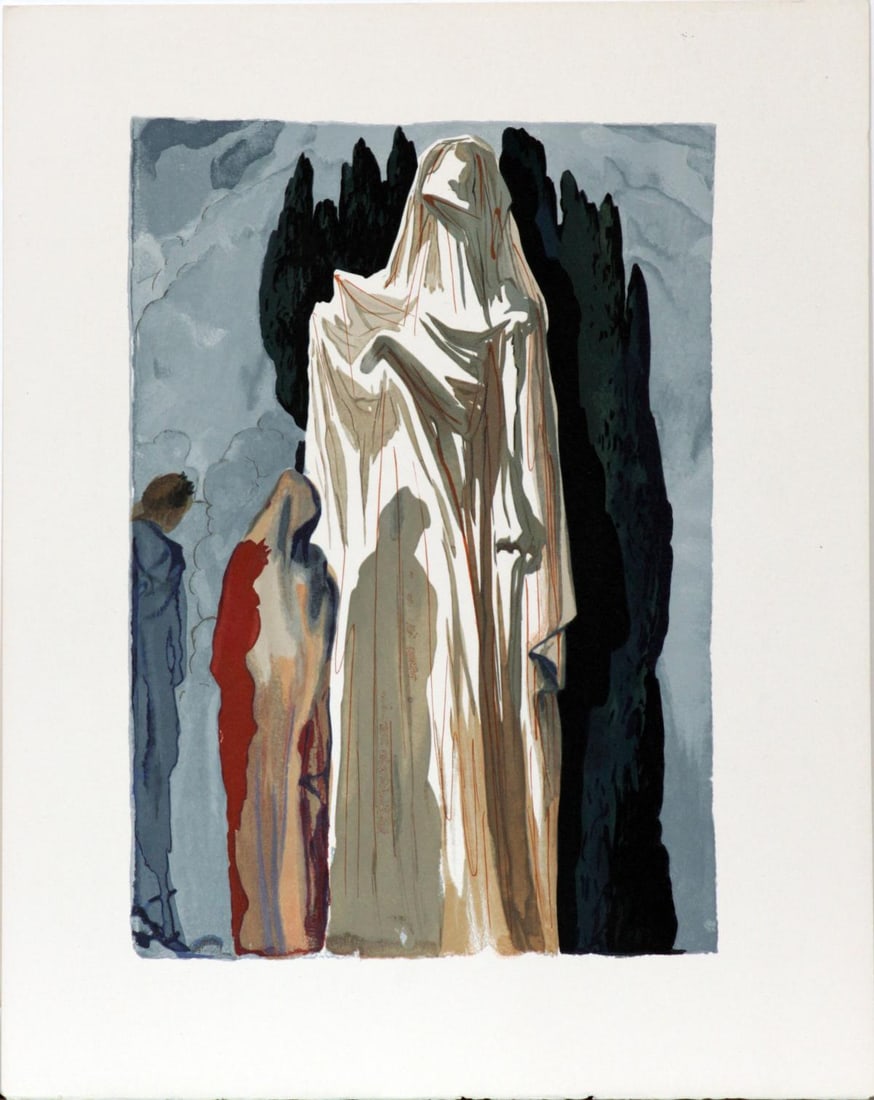 Salvador Dali - The Heritics: Artist: Salvador Dali Title: The Heritics Year: 1964 Dimensions: 13in. by 10in. Edition: A unique and original artwork Publisher: Les Heures Claires Paris Suite: Inferno Canto from the Divine Comedy