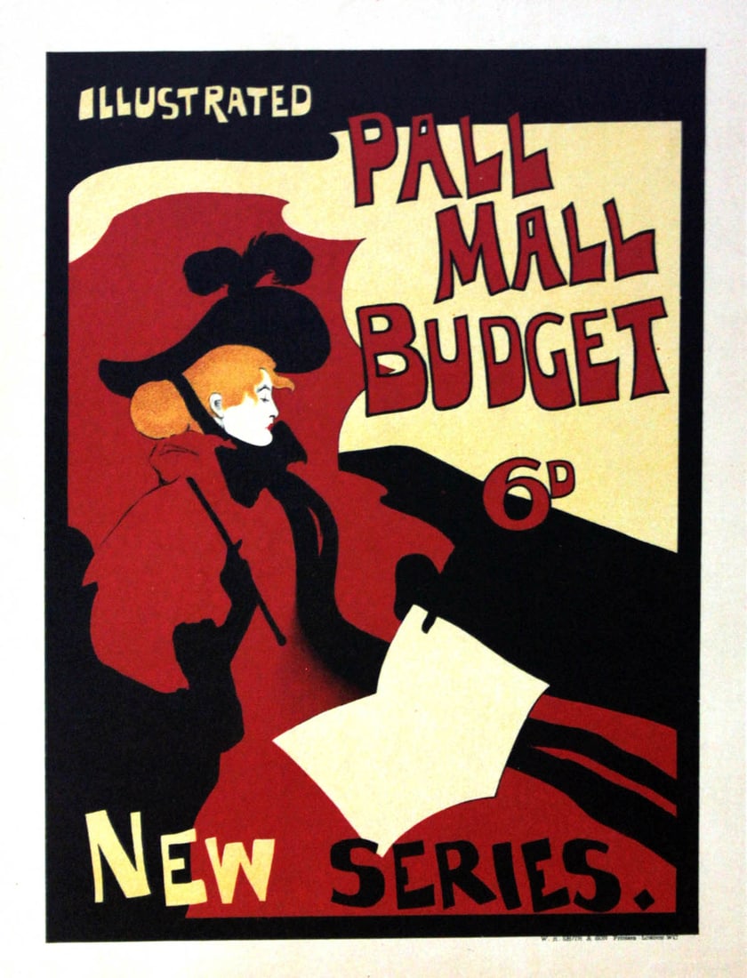 Maurice Greiffenhage - Pall Mall Budget Vintage Poster: The Pall Mall Budget Vintage Poster Maurice Greiffenhagen Original lithograph on paper 1898 From the rare limited edition Stamped with "Imprimer Chaix" seal on Bottom Right 11.5 x 8.5 x 0 Comes with