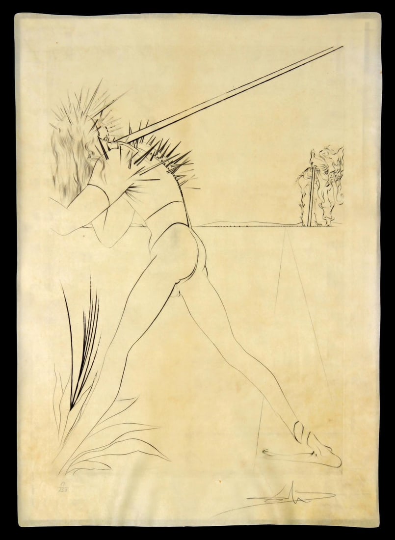 Salvador Dali - Untitled from Babylone Suite: Artist: Salvador Dali Title: Untitled from Babylone Suite Year: 1973 Dimensions: 23.8in. by 17.25in. Edition: From the rare limited edition 17 of 150 Publisher: Albert Skira Geneve Suite: Roi je