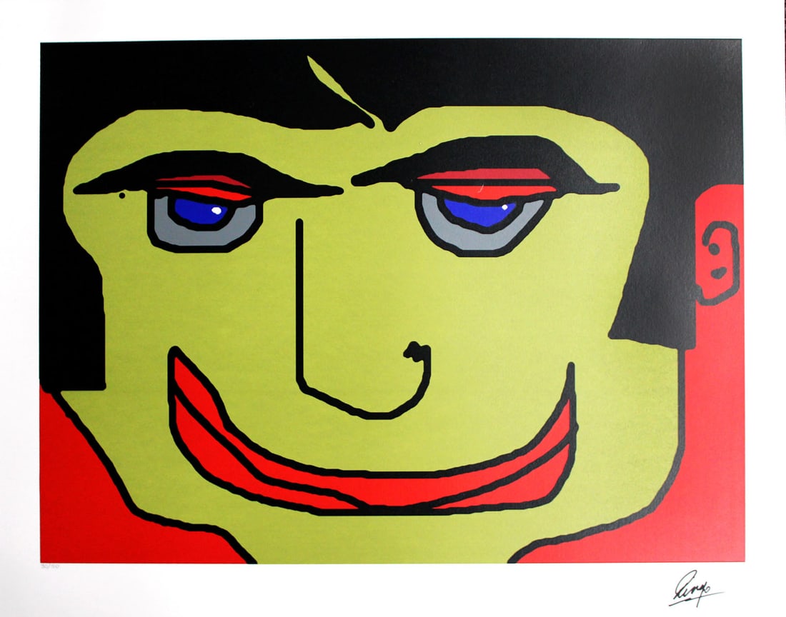 Ringo Starr - Eye Lidded Man: Title: Eye Lidded Man Artist: Ringo Starr Dimensions: 21 x 26 Medium: Original Serigraph Signature: Hand signed by the artist and numbered Edition: 30 out of 50 Comes with Letter of Authenticity,
