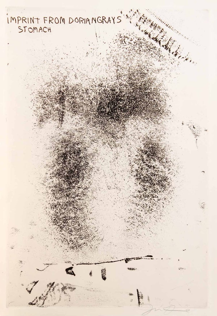 Jim Dine - Imprint from Drian Gray: Artist: Jim Dine Title: Imprint from Drian Gray's Stomach Year: 1968 Dimensions: 18in. by 12.75in. Edition: B 9 form the limited edition of 200 Publisher: Petersburg Press London Suite: The Picture