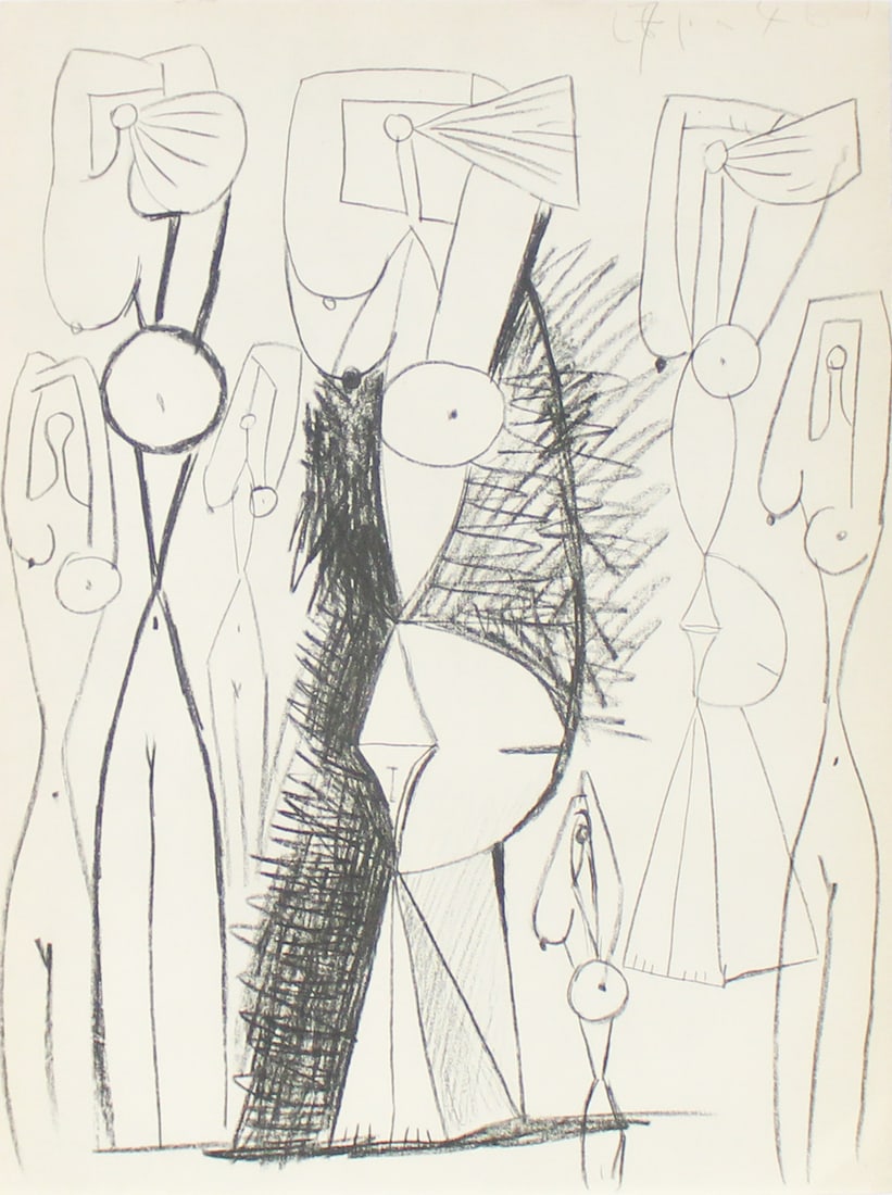 Pablo Picasso - Untitled (27.1.46): Artist: Pablo Picasso Title: Untitled (27.1.46) Year: 1948 Dimensions: 13 5/8 x 10 7/16 in. Edition: From the Rare Limited Edition Publisher: Verve, Paris Suite: Couleur de Picasso Medium: Lithograph