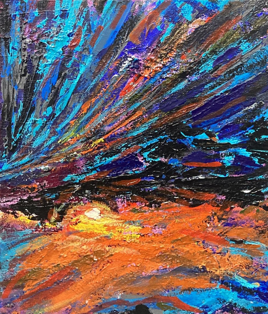 Barry Schechter - Chunky Winter Sun: Artist: Barry Schechter Title: Chunky Winter Sun Year: 2013 Dimensions: 12in. by 9in. Edition: Unique Original One of a Kind Artwork Medium: Acrylic on Canvas</