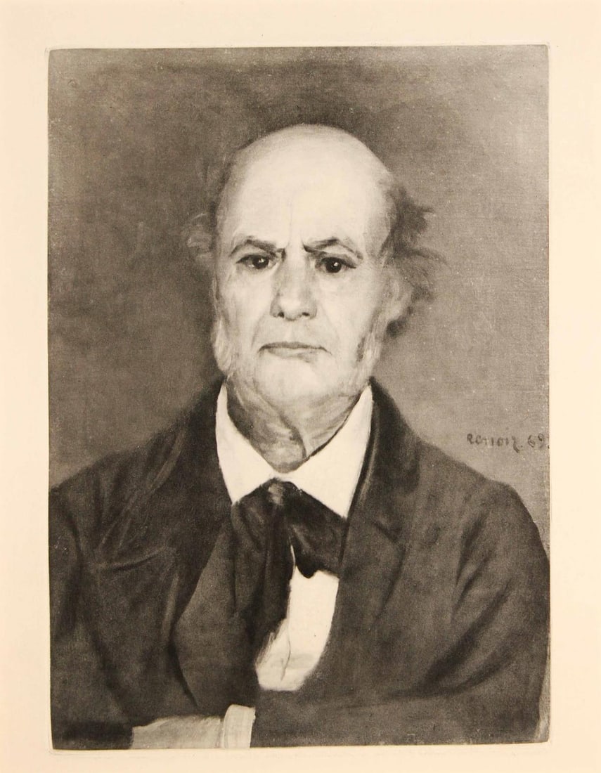 Pierre-Auguste Renoir 1919(after) - Portrait du Pere de: Artist: Pierre-Auguste Renoir (after) Title: Portrait du Pere de Renoir Year: 1919 Dimensions: 11in. by 9in. Edition: From the limited edition of 375 Publisher: Ambrose Vollard Paris Suite: La Vie et