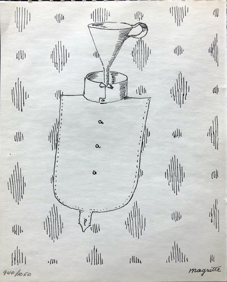 Rene Magritte - Untitled: Artist: Rene Magritte Title: Untitled Year: 1959 Dimensions: 5 1/2in. by 7 1/2in. Edition: From rare edition of 1050 Publisher: Paris: Le Terrain vague 1959. Suite: E.L.T. Mesens Poems Medium: offset