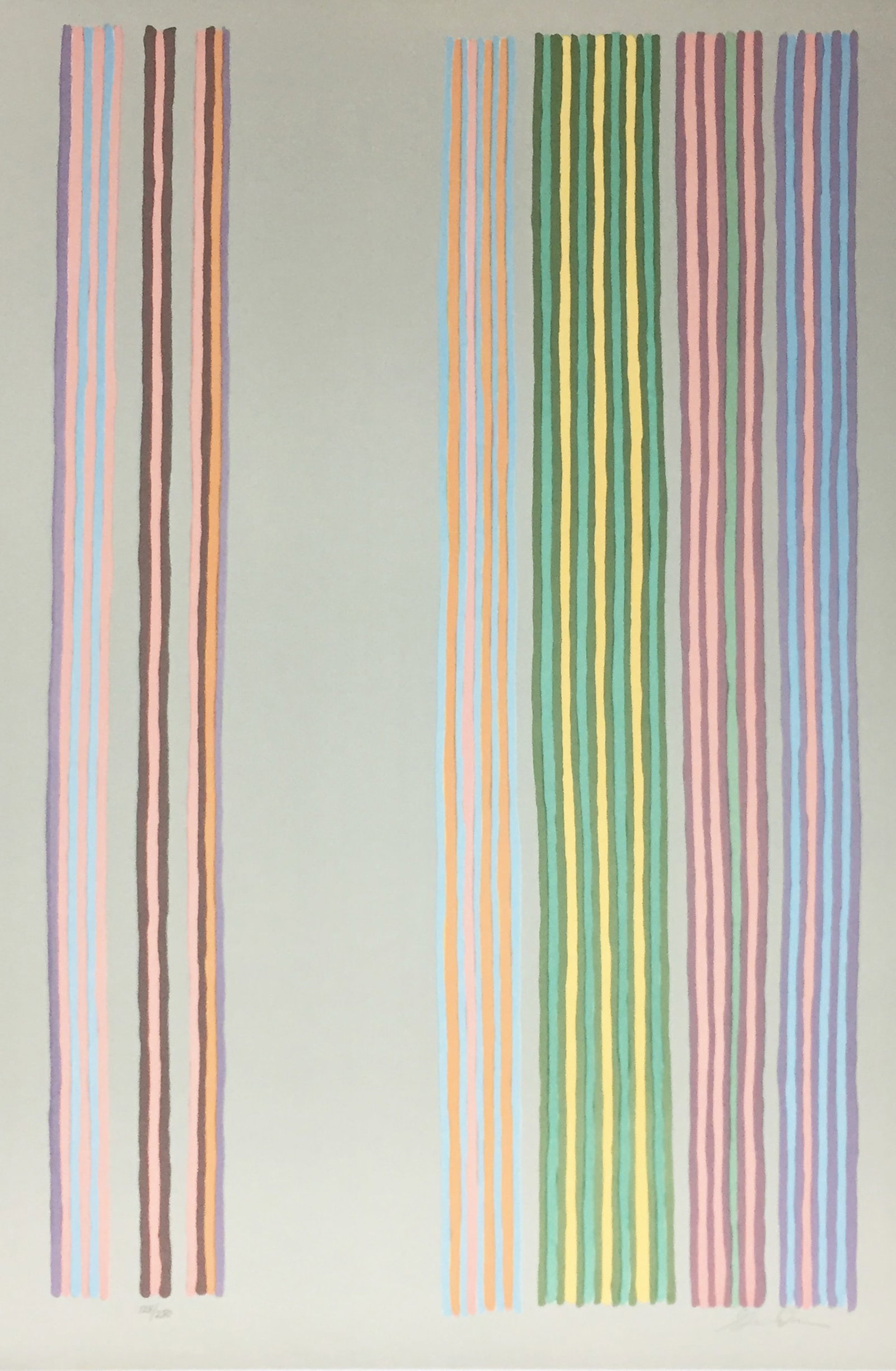Gene Davis - Royal Curtain: Artist: Gene Davis Title: Royal Curtain Year: 1980 Dimensions: 30 x 21 1/2 in. Edition: From the Rare Limited Edition of 250 Medium: Silkscreen on Arches Paper<