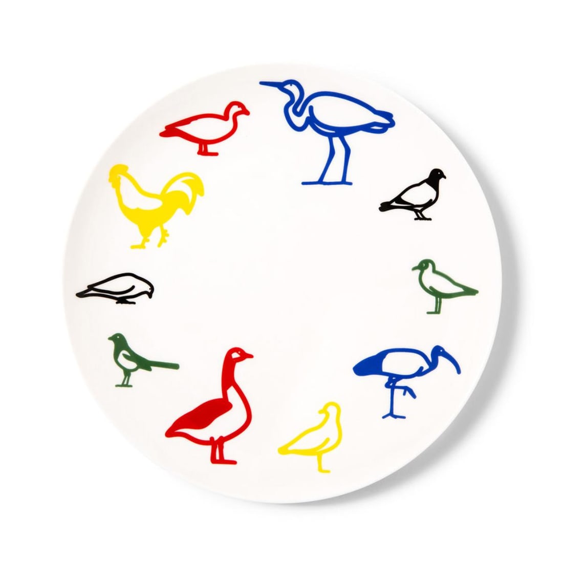 Julian Opie - Birds: Artist: Julian Opie Title: Birds Year: 2021 Dimensions: 10 1/2in. by 10 1/2in. Edition: From the Rare Limited Edition of 250 Publisher: Artware Editions Suite: Artist Plate Project Coalition for the