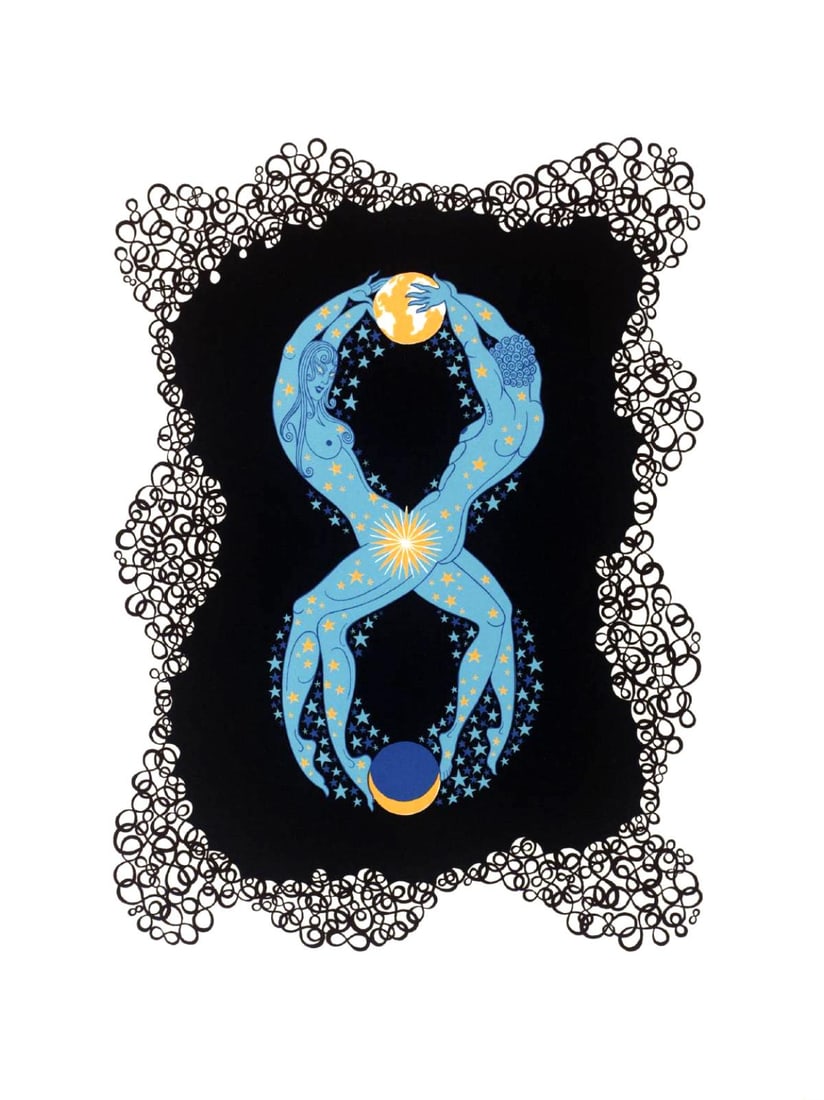 Erte - Number 8: Artist: Erte Title: Number 8 Year: 1976 Dimensions: 25.5in. by 18.75in. Edition: From the limited edition of 350 Publisher: Atelier Gourdon Atelier Arcay Paris;