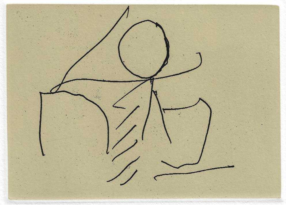 Robert Motherwell - Skeleton: Artist: Robert Motherwell Title: Skeleton Year: 1988 Dimensions: 4 1/4 x 6 in. Edition: IV from the limited Printer's Proof edition of V, aside from the edition of 40