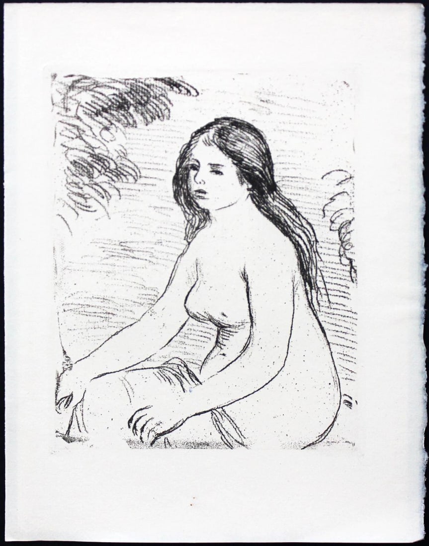 Pierre-Auguste Renoir - Femme Nue Assise: Artist: Pierre-Auguste Renoir Title: Femme Nue Assise Year: c. 1906 Dimensions: 10.25in. by 7.75in. Edition: From the rare limited edition Medium: Original soft