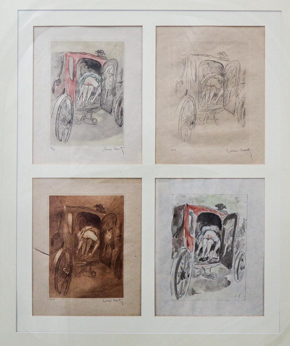 Louis Icart - A handy Carraige (Quadriptych): Artist: Louis Icart Title: A handy Carraige (Quadriptych) Year: 1946 Dimensions: 26in. by 38in. Edition: One-of-a-kind Publisher: Claude Prosper de Crebillon