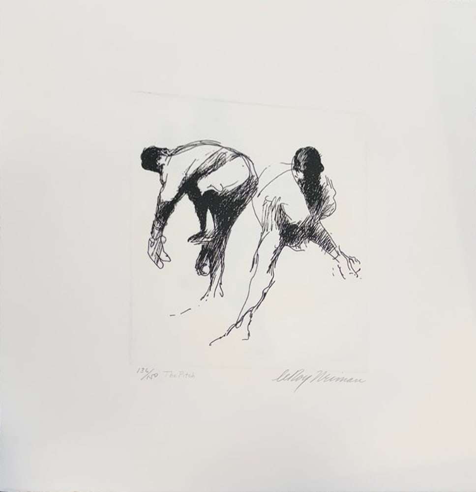 LeRoy Neiman - The Pitch: Artist: LeRoy Neiman Title: The Pitch Year: 1972 Dimensions: 15 x 14 in. Edition: 136 From the Rare Limited Edition of 150 Publisher: Suite: Baseball Medium: Etching on paper Condition: Excellent