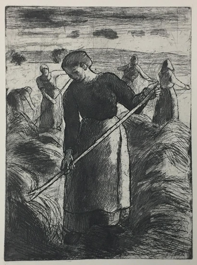 Camille Pissarro - Faneuses d'Eragny: Artist: Camille Pissarro Title: Faneuses d'Eragny Year: 1897 Dimensions: 12 1/2in. by 10in. Edition: From the rare limited edition of 525 Publisher: Boudet / Ta