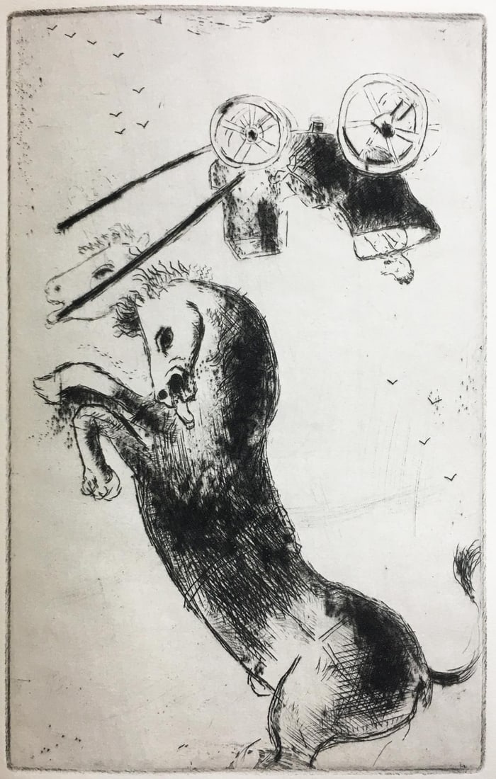 Marc Chagall - Wrath I: Artist: Marc Chagall Title: Wrath I Year: 1926 Dimensions: 9 13/16in. by 7 3/8in. Edition: From the Rare Limited Edition of 300 Publisher: Simon Kra Paris Suite: Les Sept Peches Capitaux (The Seven