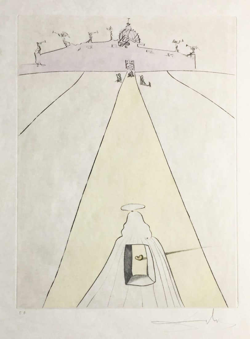 Salvador Dali - God Time Space and the Pope: Artist: Salvador Dali Title: God Time Space and the Pope Year: 1974 Dimensions: 26.5in. by 20.25in. Edition: From the Rare Limited Edition Publisher: Transworld