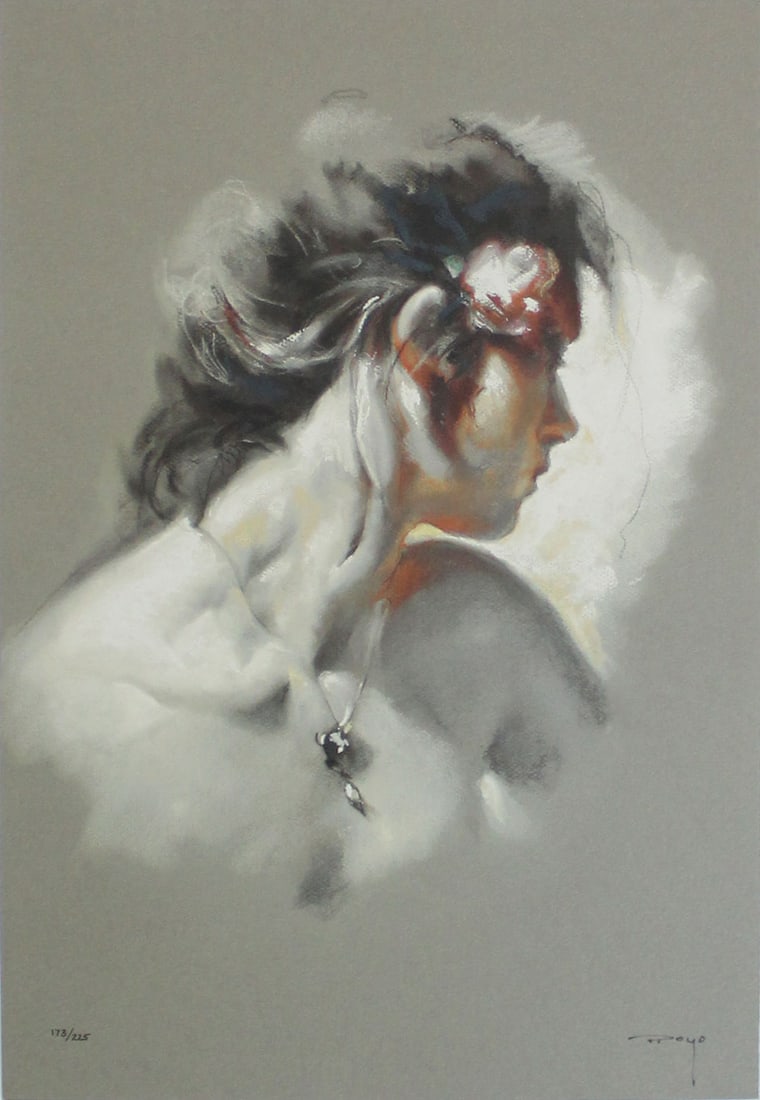 Royo - La Joya: Artist: Royo Title: La Joya Dimensions: 23 1/2in. by 15in. Edition: From the rare limited edition of 225 Medium: Original serigraph on Claybord panel Condition: Excellent Signature Details: Hand
